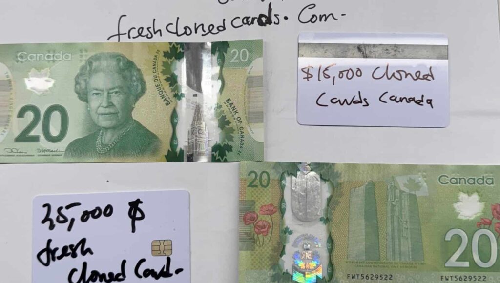 Stack of clone cards for sale in Canada – high limit cloned credit cards for ATM withdrawals in Toronto, Montreal, Vancouver, Calgary, and all Canadian cities